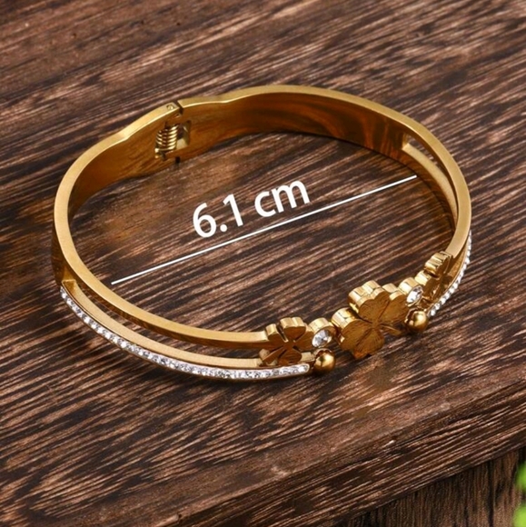 1pc Fashionable Elegant Luxury Original Stainless Steel & Rhinestone Decorated - Picture 2 of 5